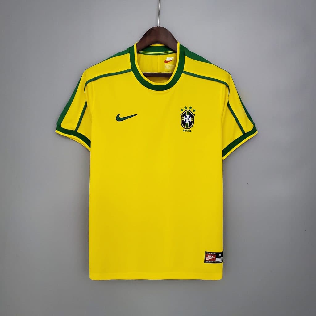 1998 Brazil Shirt – Home Retro Football J...