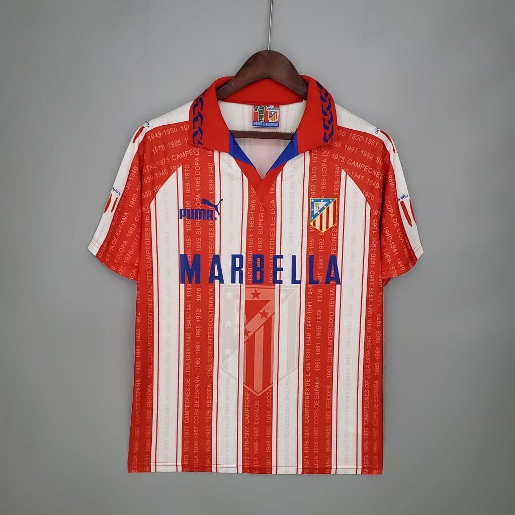 Atletico Madrid Jersey | 1995/96 Home Retro Foo...