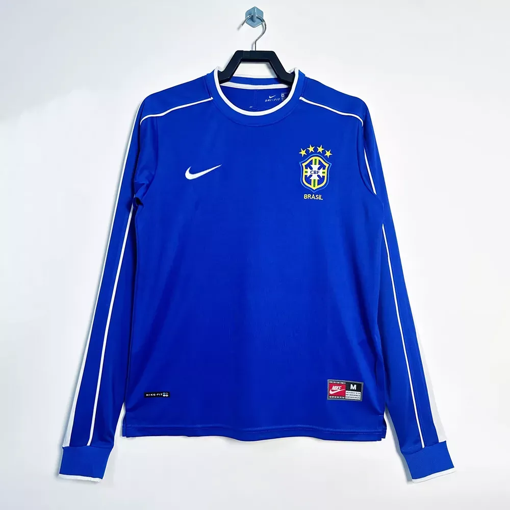 1998 Brazil Away Shirt – Long Sleeve Retr...