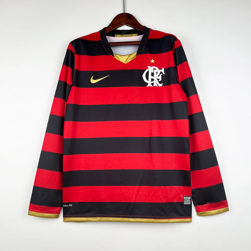 Retro Long Sleeve Flamengo 2008/09 Home Footbal...